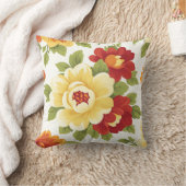 Elegant Modern Trendy Stylish Red Yellow Floral  クッション (ブランケット)