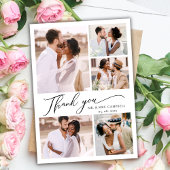 Elegant Modern Typography 6 Photo Collage Wedding  サンキューカード