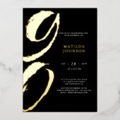 Elegant Modern Typography 90th Birthday  箔招待状 (正面)