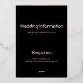 Elegant Modern Typography Black Wedding Rose Gold 箔招待状 (裏面)