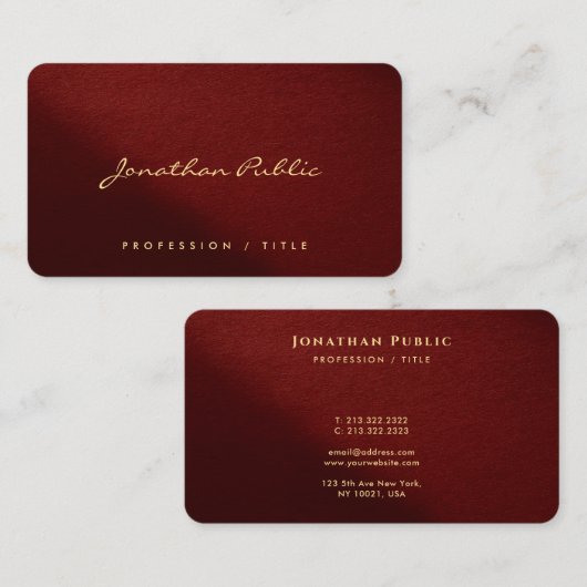 Elegant Modern Typography Script Create Your Own  名刺 (正面/裏面)