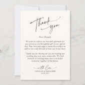 Elegant, modern typography wedding thank you サンキューカード (正面)