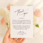 Elegant, modern typography wedding thank you サンキューカード