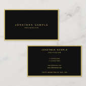 Elegant Modern Ultra Thick Luxury Black And Gold 名刺 (正面/裏面)