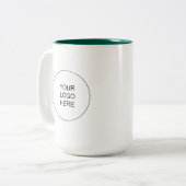 Elegant Modern Upload Business Logo Green White ツートーンマグカップ (正面左)