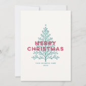 Elegant Modern Vintage Merry Christmas Tree シーズンカード (正面)