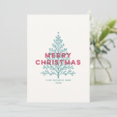 Elegant Modern Vintage Merry Christmas Tree シーズンカード (スタンド正面)