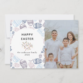 Elegant Modern Watercolor Eggs Happy Easter Photo シーズンカード