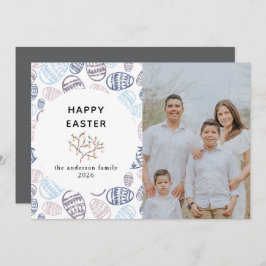 Elegant Modern Watercolor Eggs Happy Easter Photo シーズンカード