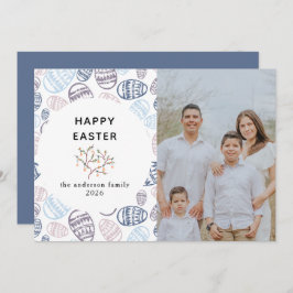 Elegant Modern Watercolor Eggs Happy Easter Photo シーズンカード