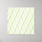 Elegant Modern Watercolor Leaves Pattern GREEN  キャンバスプリント (正面)