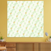 Elegant Modern Watercolor Leaves Pattern GREEN  キャンバスプリント (インサイチュ (リビング))