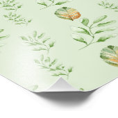 Elegant Modern Watercolor Leaves Pattern GREEN  フォトプリント (角)