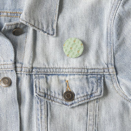 Elegant Modern Watercolor Leaves Pattern GREEN 缶バッジ