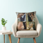 Elegant Modern Wedding 4 Photo golden frame  クッション (椅子)