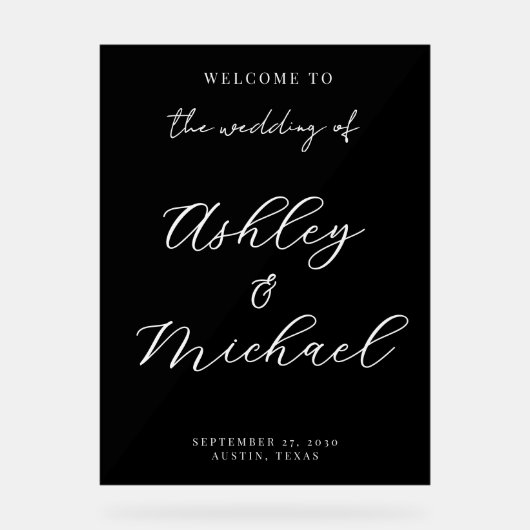 Elegant Modern Wedding Acrylic Welcome Sign アクリルサイン (正面)