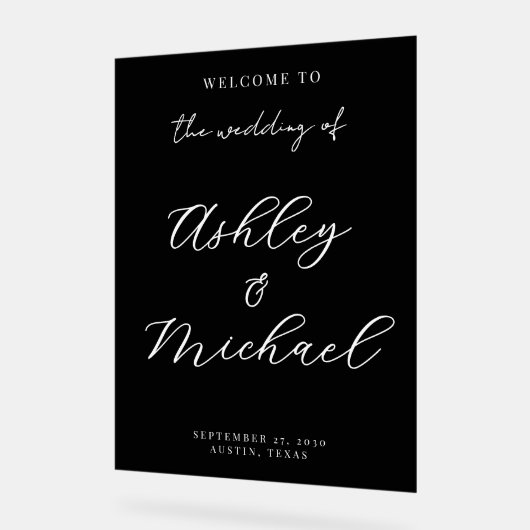 Elegant Modern Wedding Acrylic Welcome Sign アクリルサイン (傾斜)