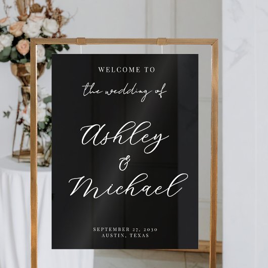 Elegant Modern Wedding Acrylic Welcome Sign アクリルサイン
