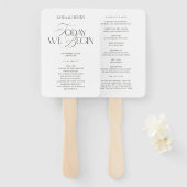 Elegant Modern Wedding Ceremony Program ハンドファン (正面&裏面)