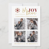 Elegant Modern Wedding Christmas Four Photos セーブザデート (正面)