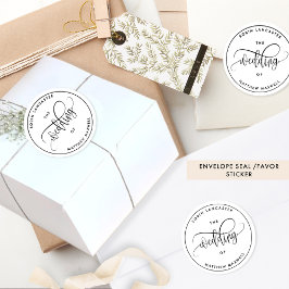 Elegant, Modern Wedding Envelope Seal/Favor ラウンドシール
