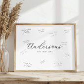 Elegant Modern Wedding Guest Signature ポスター