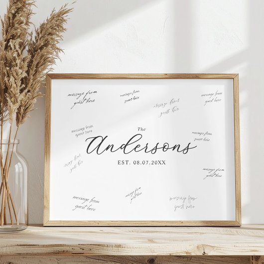 Elegant Modern Wedding Guest Signature ポスター