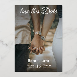 Elegant Modern Wedding Invitation – Double-Sided C 箔招待状