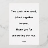 Elegant Modern Wedding Invitation – Double-Sided C 箔招待状 (裏面)