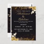 Elegant Modern Wedding Invite – Black & White ポストカード (正面/裏面)