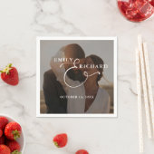Elegant Modern Wedding Photo スタンダードカクテルナプキン (インサイチュ)