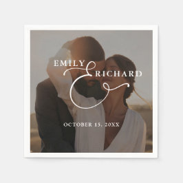 Elegant Modern Wedding Photo スタンダードカクテルナプキン