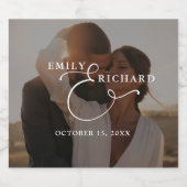 Elegant Modern Wedding Photo スパークリングワインラベル (シングルラベル)