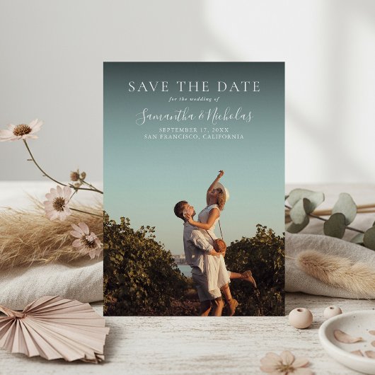 Elegant Modern Wedding Photo Save the Date セーブザデート