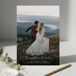 Elegant Modern Wedding Photo Save the Date セーブザデート