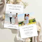 Elegant Modern Wedding Photo Save the Date セーブザデート