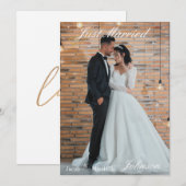 Elegant Modern Wedding Photo Thank You 招待状 (正面/裏面)