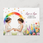 Elegant modern wedding Save The Date postcard ポストカード (正面)