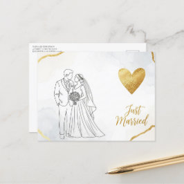 Elegant modern wedding Save The Date postcard ポストカード