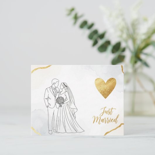 Elegant modern wedding Save The Date postcard ポストカード (スタンド正面)