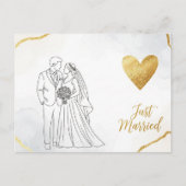 Elegant modern wedding Save The Date postcard ポストカード (正面)