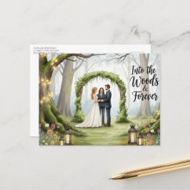 Elegant modern wedding Save The Date postcard ポストカード
