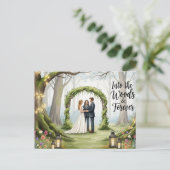 Elegant modern wedding Save The Date postcard ポストカード (スタンド正面)
