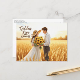 Elegant modern wedding Save The Date postcard ポストカード
