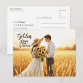 Elegant modern wedding Save The Date postcard ポストカード (正面/裏面)