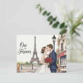 Elegant modern wedding Save The Date postcard ポストカード (スタンド正面)
