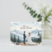 Elegant modern wedding Save The Date postcard ポストカード (スタンド正面)