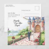 Elegant modern wedding Save The Date postcard ポストカード (正面/裏面)