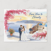 Elegant modern wedding Save The Date postcard ポストカード (正面)