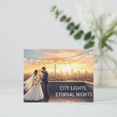 Elegant modern wedding Save The Date postcard ポストカード (スタンド正面)